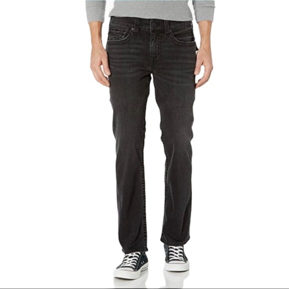 TRUE RELIGION Ricky Black Relaxed Straight Jeans